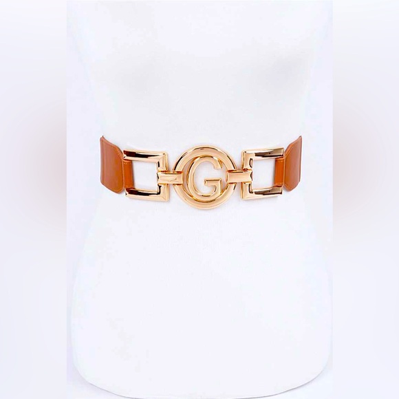 Plus Size Gold G Logo Waist Chain Statement Belt - Picture 1 of 5